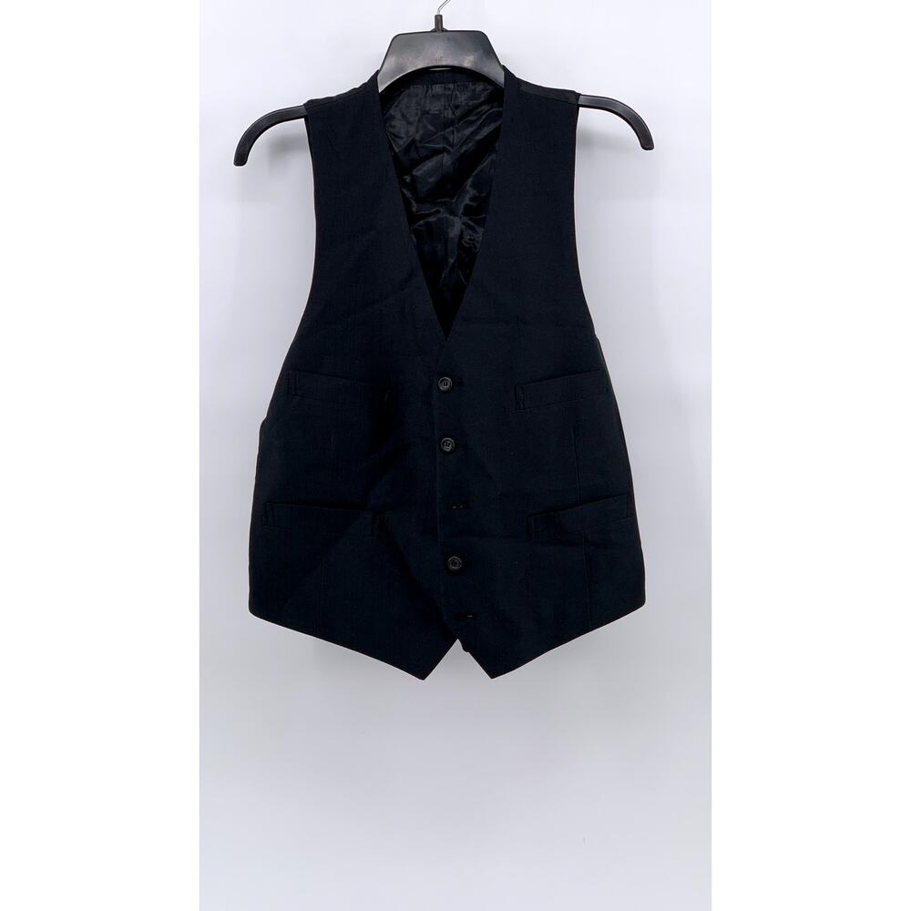GINO CAPPELI Men's Black Vintage Five-Button Suit Vest SZ 42S
